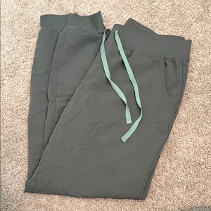 Dark green gray Joggers with Green Drawstrings